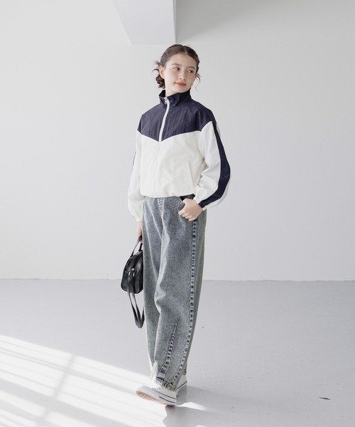 GLOBAL WORK（グローバルワーク）の「洗える撥水切り替えブルゾン/292237（ブルゾン・キッズ・ネイビー×ホワイト/ホワイト×グレー・130cm/140cm/150cm/160cm）」の21枚目の写真