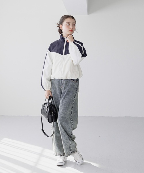 GLOBAL WORK（グローバルワーク）の「洗える撥水切り替えブルゾン/292237（ブルゾン・キッズ・ネイビー×ホワイト/ホワイト×グレー・130cm/140cm/150cm/160cm）」の19枚目の写真