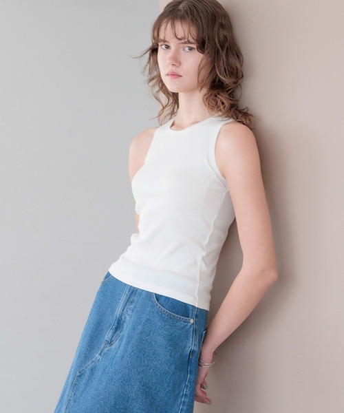 bijorie（ビジュリィ）の「【bijorie】カップ付きアメスリ／NEW BASIC 25SS（タンクトップ・レディース・オフホワイト/サックスブルー/カーキ/ブラック・MEDIUM/LG/LARGE）」の21枚目の写真