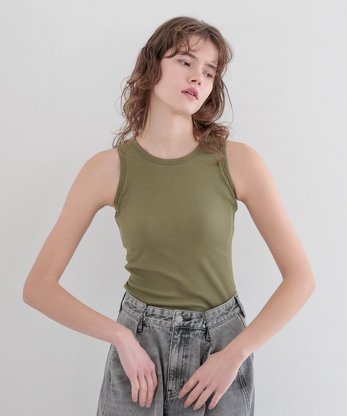 bijorie（ビジュリィ）の「【bijorie】カップ付きアメスリ／NEW BASIC 25SS（タンクトップ・レディース・オフホワイト/サックスブルー/カーキ/ブラック・MEDIUM/LG/LARGE）」の14枚目の写真