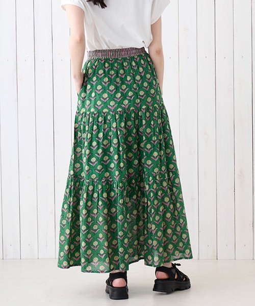 チチカカ（チチカカ）の「Shanti Shanti ジョリーブロックプリントスカート【WEB限定】（スカート・レディース・グリーン/ブルー/ピンク・FREE）」の9枚目の写真