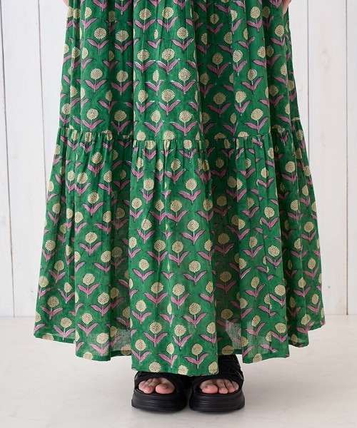チチカカ（チチカカ）の「Shanti Shanti ジョリーブロックプリントスカート【WEB限定】（スカート・レディース・グリーン/ブルー/ピンク・FREE）」の12枚目の写真