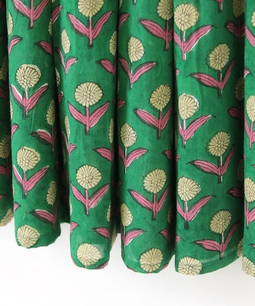 チチカカ（チチカカ）の「Shanti Shanti ジョリーブロックプリントスカート【WEB限定】（スカート・レディース・グリーン/ブルー/ピンク・FREE）」の19枚目の写真