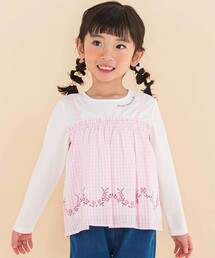 キャミ重ね着風刺しゅうTシャツ(80~130cm)