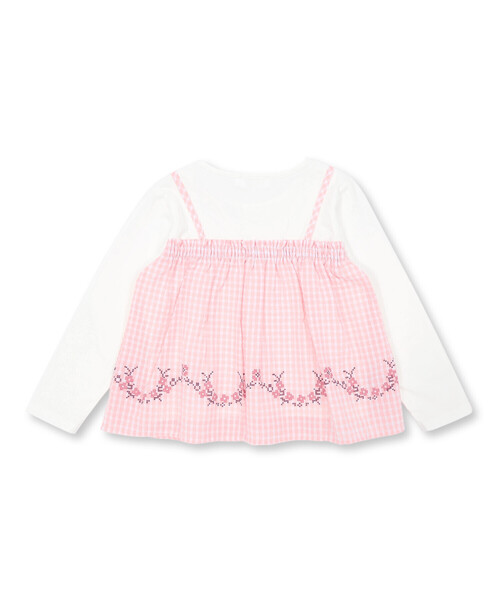 Noeil aime BeBe（ノイユエイムベベ）の「キャミ重ね着風刺しゅうTシャツ(80~130cm)（Tシャツ/カットソー・キッズ・パープル系その他/ピンク系その他・110cm/90cm/100cm/130cm/120cm/80ｃｍ）」の8枚目の写真