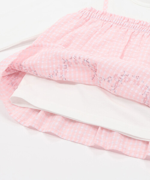 Noeil aime BeBe（ノイユエイムベベ）の「キャミ重ね着風刺しゅうTシャツ(80~130cm)（Tシャツ/カットソー・キッズ・パープル系その他/ピンク系その他・110cm/90cm/100cm/130cm/120cm/80ｃｍ）」の11枚目の写真