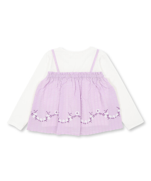 Noeil aime BeBe（ノイユエイムベベ）の「キャミ重ね着風刺しゅうTシャツ(80~130cm)（Tシャツ/カットソー・キッズ・パープル系その他/ピンク系その他・110cm/90cm/100cm/130cm/120cm/80ｃｍ）」の13枚目の写真