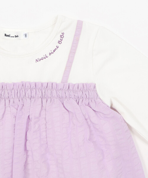 Noeil aime BeBe（ノイユエイムベベ）の「キャミ重ね着風刺しゅうTシャツ(80~130cm)（Tシャツ/カットソー・キッズ・パープル系その他/ピンク系その他・110cm/90cm/100cm/130cm/120cm/80ｃｍ）」の14枚目の写真