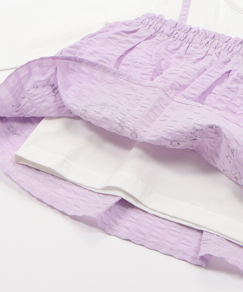 Noeil aime BeBe（ノイユエイムベベ）の「キャミ重ね着風刺しゅうTシャツ(80~130cm)（Tシャツ/カットソー・キッズ・パープル系その他/ピンク系その他・110cm/90cm/100cm/130cm/120cm/80ｃｍ）」の16枚目の写真