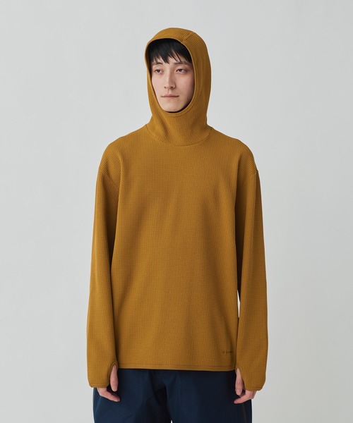 Snow Peak(スノーピーク)の「Dry Waffle Hoodie 吸水速乾(パーカー・メンズ・マスタード/ライトグレー/ブラック・S/M/XL/L)」の19枚目の写真