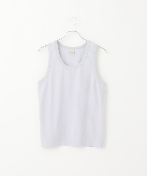 B.C STOCK(ベーセーストック)の「【Deux Allures/ドゥ アリュール】テレコタンク(タンクトップ・メンズ・ライトグレー/ネイビー/サックスブルー・FREE)」の3枚目の写真