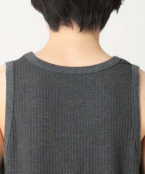 B.C STOCK(ベーセーストック)の「【Deux Allures/ドゥ アリュール】テレコタンク(タンクトップ・メンズ・ライトグレー/ネイビー/サックスブルー・FREE)」の8枚目の写真