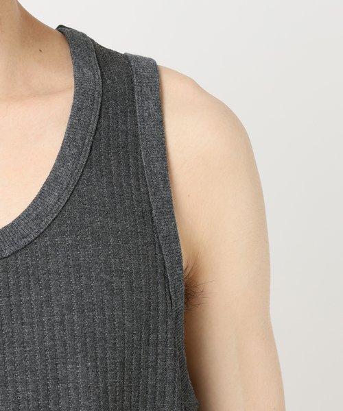 B.C STOCK(ベーセーストック)の「【Deux Allures/ドゥ アリュール】テレコタンク(タンクトップ・メンズ・ライトグレー/ネイビー/サックスブルー・FREE)」の9枚目の写真