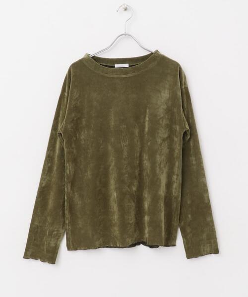 ITEMS URBANRESEARCH（アイテムズ アーバンリサーチ）の「シアーベロアロングTシャツ（Tシャツ/カットソー・レディース・オフホワイト/チャコールグレー/マスタード・FREE）」の7枚目の写真