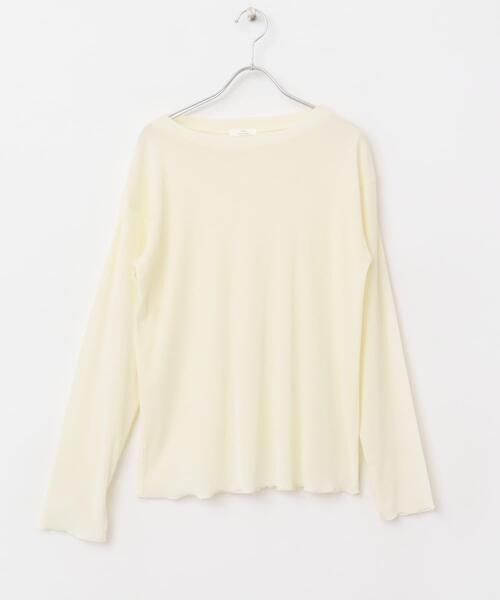 ITEMS URBANRESEARCH（アイテムズ アーバンリサーチ）の「シアーベロアロングTシャツ（Tシャツ/カットソー・レディース・オフホワイト/チャコールグレー/マスタード・FREE）」の12枚目の写真