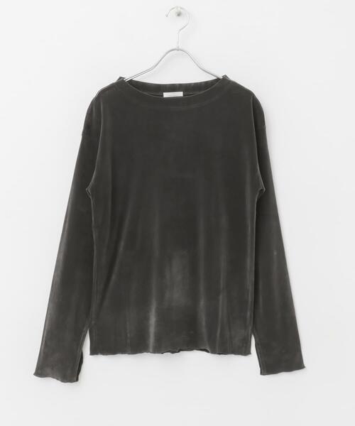 ITEMS URBANRESEARCH（アイテムズ アーバンリサーチ）の「シアーベロアロングTシャツ（Tシャツ/カットソー・レディース・オフホワイト/チャコールグレー/マスタード・FREE）」の19枚目の写真