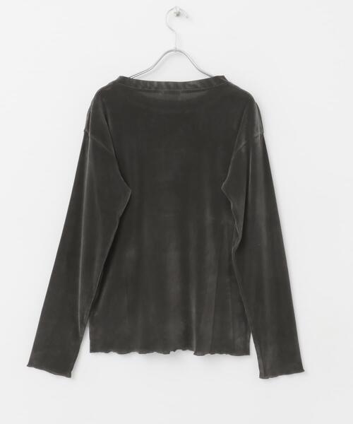 ITEMS URBANRESEARCH（アイテムズ アーバンリサーチ）の「シアーベロアロングTシャツ（Tシャツ/カットソー・レディース・オフホワイト/チャコールグレー/マスタード・FREE）」の20枚目の写真