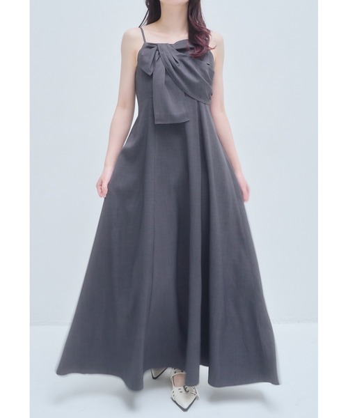 mellowneon（メロウネオン）の「リボンデザインワンピース（ワンピース・レディース・チャコールグレー/アイボリー・SMALL/MEDIUM）」の15枚目の写真