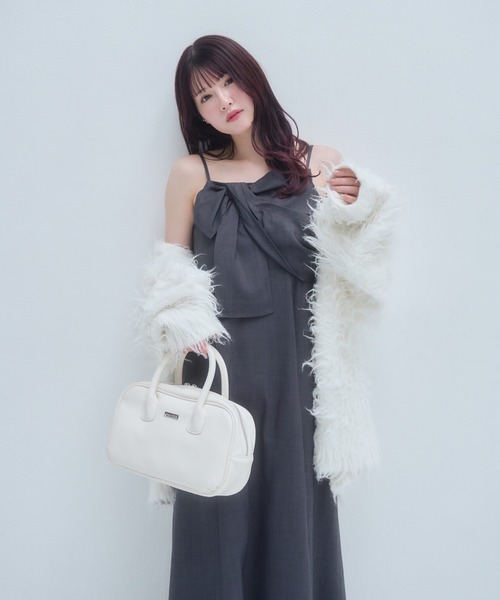 mellowneon（メロウネオン）の「リボンデザインワンピース（ワンピース・レディース・チャコールグレー/アイボリー・SMALL/MEDIUM）」の17枚目の写真