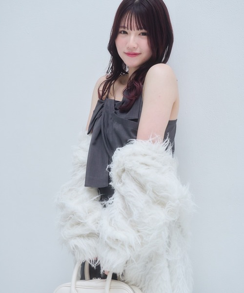 mellowneon（メロウネオン）の「リボンデザインワンピース（ワンピース・レディース・チャコールグレー/アイボリー・SMALL/MEDIUM）」の18枚目の写真