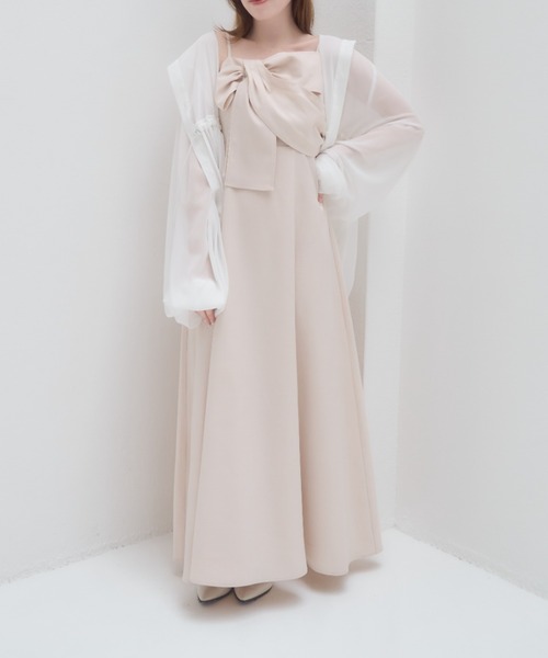 mellowneon（メロウネオン）の「リボンデザインワンピース（ワンピース・レディース・チャコールグレー/アイボリー・SMALL/MEDIUM）」の6枚目の写真