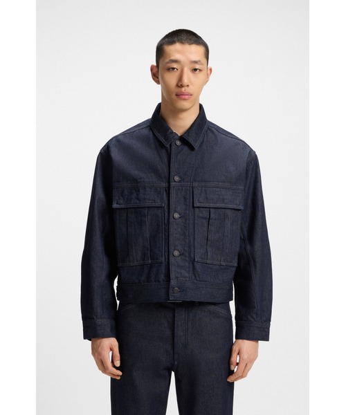 HUGO(ヒューゴ)の「リラックスフィットジャケット ダークブルー ジャパニーズデニム(デニムジャケット・メンズ・ダークブルー・XXL/XL/S/M/L)」の6枚目の写真