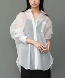 mili an deni | ソフトオーガンクレープオーバーシアーシャツ(シャツ/ブラウス)