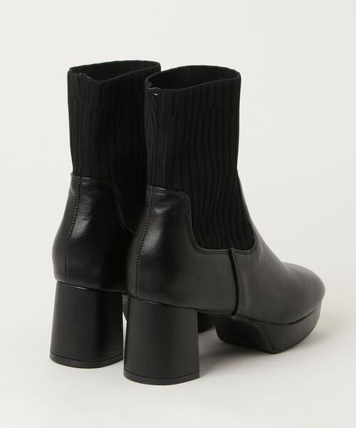 LibertyDoll(リバティードール)の「LibertyDoll/+6.5cm ニットヒールブーツ ソックスブーツ(9154)(ブーツ・レディース・アイボリー/ブラック/シルバー/ダークブラウン・S/M/L/LL)」の5枚目の写真