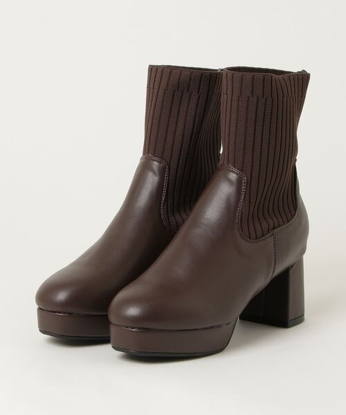 LibertyDoll(リバティードール)の「LibertyDoll/+6.5cm ニットヒールブーツ ソックスブーツ(9154)(ブーツ・レディース・アイボリー/ブラック/シルバー/ダークブラウン・S/M/L/LL)」の12枚目の写真