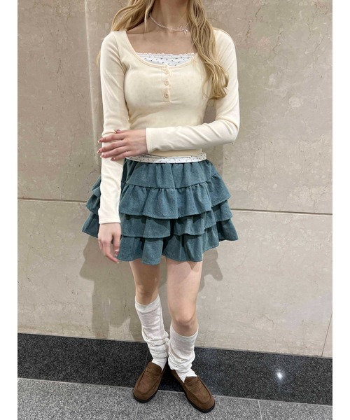 PHILLY（フィリー）の「【PHILLY】デニム3段フリルミニスカート（スカート・レディース・ブルー系その他/ブルー系その他2・FREE）」の21枚目の写真