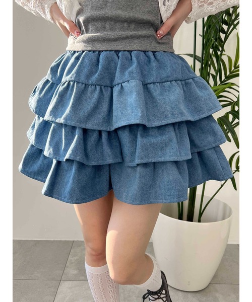PHILLY（フィリー）の「【PHILLY】デニム3段フリルミニスカート（スカート・レディース・ブルー系その他/ブルー系その他2・FREE）」の22枚目の写真