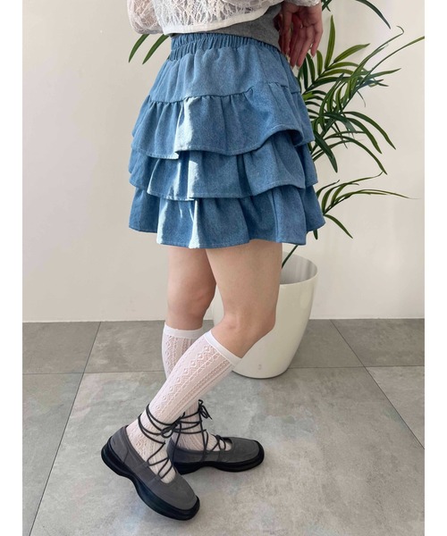 PHILLY（フィリー）の「【PHILLY】デニム3段フリルミニスカート（スカート・レディース・ブルー系その他/ブルー系その他2・FREE）」の12枚目の写真