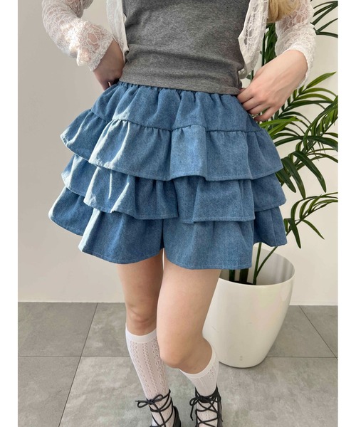 PHILLY（フィリー）の「【PHILLY】デニム3段フリルミニスカート（スカート・レディース・ブルー系その他/ブルー系その他2・FREE）」の14枚目の写真