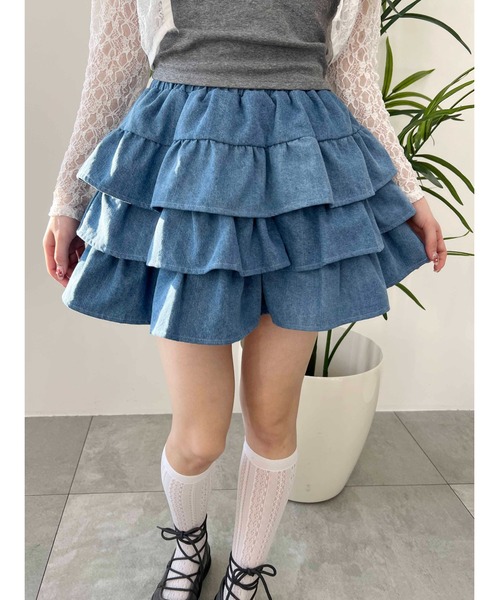 PHILLY（フィリー）の「【PHILLY】デニム3段フリルミニスカート（スカート・レディース・ブルー系その他/ブルー系その他2・FREE）」の15枚目の写真
