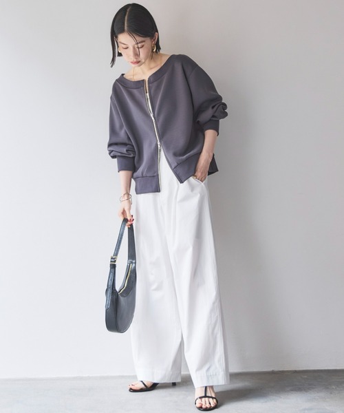 Doux archives（ドゥアルシーヴ）の「タックワイドパンツ（その他パンツ・レディース・ベージュ/ネイビー/ホワイト・36/38）」の8枚目の写真