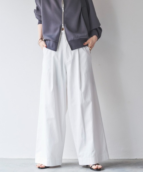 Doux archives（ドゥアルシーヴ）の「タックワイドパンツ（その他パンツ・レディース・ベージュ/ネイビー/ホワイト・36/38）」の12枚目の写真