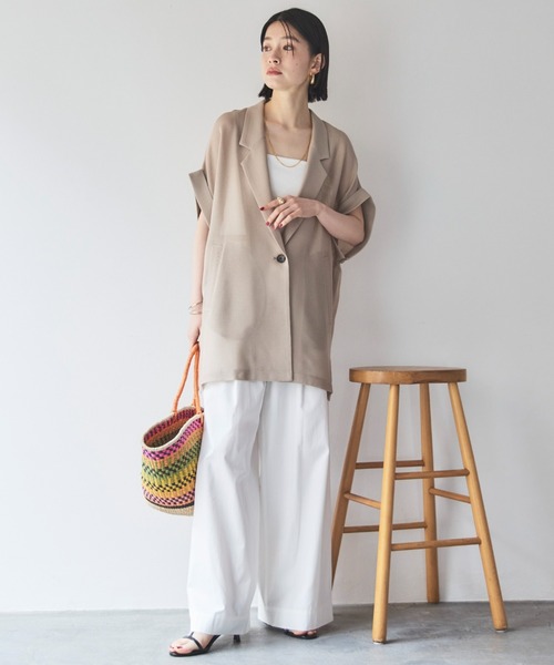 Doux archives（ドゥアルシーヴ）の「タックワイドパンツ（その他パンツ・レディース・ベージュ/ネイビー/ホワイト・36/38）」の18枚目の写真