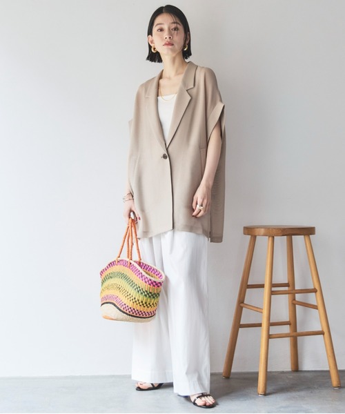 Doux archives（ドゥアルシーヴ）の「タックワイドパンツ（その他パンツ・レディース・ベージュ/ネイビー/ホワイト・36/38）」の19枚目の写真