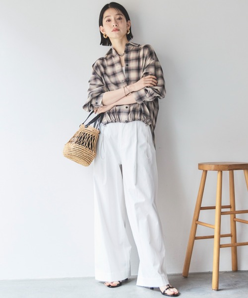 Doux archives（ドゥアルシーヴ）の「タックワイドパンツ（その他パンツ・レディース・ベージュ/ネイビー/ホワイト・36/38）」の20枚目の写真