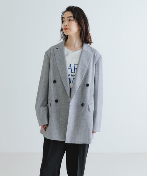 URBAN RESEARCH（アーバンリサーチ）の「『2サイズ展開』ダブルオーバーテーラードジャケット（ブルゾン・レディース・ベージュ/グレー・38/36）」の10枚目の写真