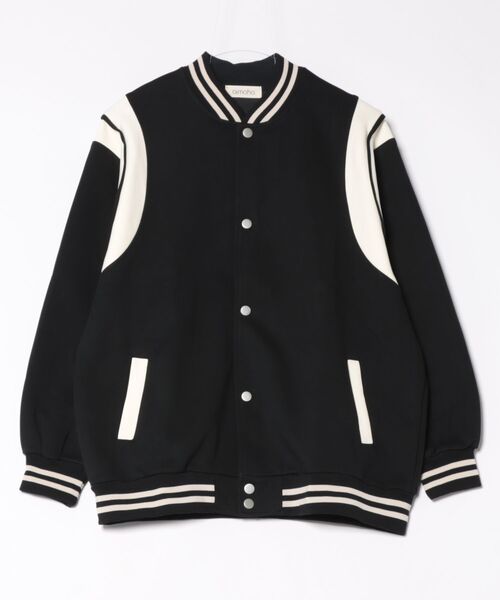 aimoha（アイモハ）の「リブデザインスポーティースタジャン（スタジャン・レディース・ブラック/ネイビー/ベージュ・FREE）」の15枚目の写真