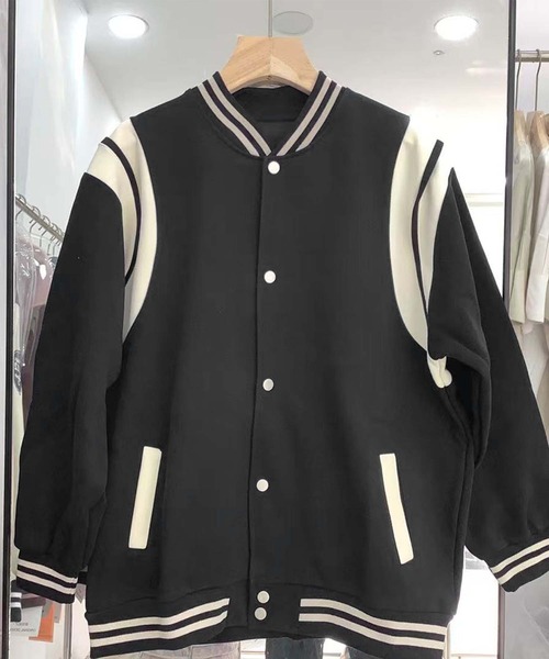 aimoha（アイモハ）の「リブデザインスポーティースタジャン（スタジャン・レディース・ブラック/ネイビー/ベージュ・FREE）」の10枚目の写真