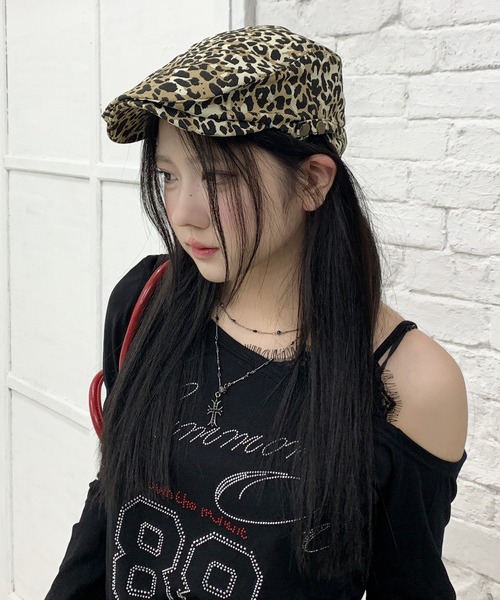 lilful(リルフル)の「レオパード柄 牛柄 Y2K ハンチング(ハンチング/ベレー帽・レディース・その他1/その他2・F)」の3枚目の写真