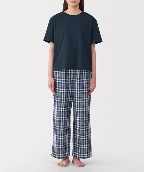 2点割引と自己紹介割引後／無印良品／大きいサイズL／二重ガーゼパジャマ2点 セール】脇に縫い目のない 二重ガーゼパジャマ（ルームウェア