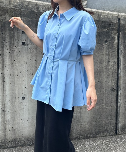 solleim(ソルレム)の「パフスリーブペプラムシャツ(シャツ/ブラウス・レディース・ブラック/オフホワイト/ブルー・M/L)」の21枚目の写真
