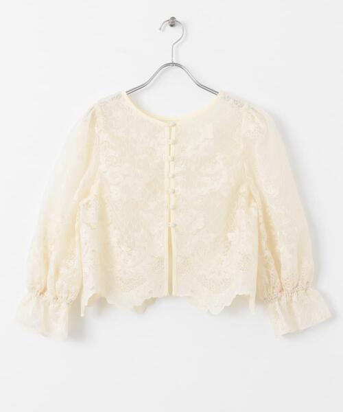 KBF(ケイビーエフ)の「オーガンジー刺繍クロップドブラウス(シャツ/ブラウス・レディース・アイボリー/ブラック/ピンク・ONE)」の10枚目の写真