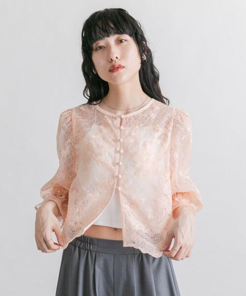 KBF(ケイビーエフ)の「オーガンジー刺繍クロップドブラウス(シャツ/ブラウス・レディース・アイボリー/ブラック/ピンク・ONE)」の13枚目の写真