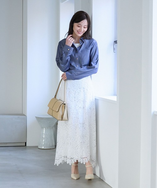 Andemiu（アンデミュウ）の「シャンブレーデニムシャツ325565（シャツ/ブラウス・レディース・ライトブルー/ブルー・FREE）」の21枚目の写真