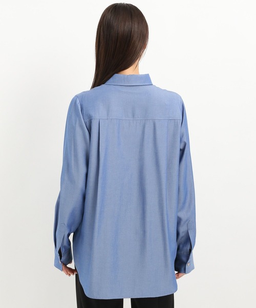 Andemiu（アンデミュウ）の「シャンブレーデニムシャツ325565（シャツ/ブラウス・レディース・ライトブルー/ブルー・FREE）」の10枚目の写真