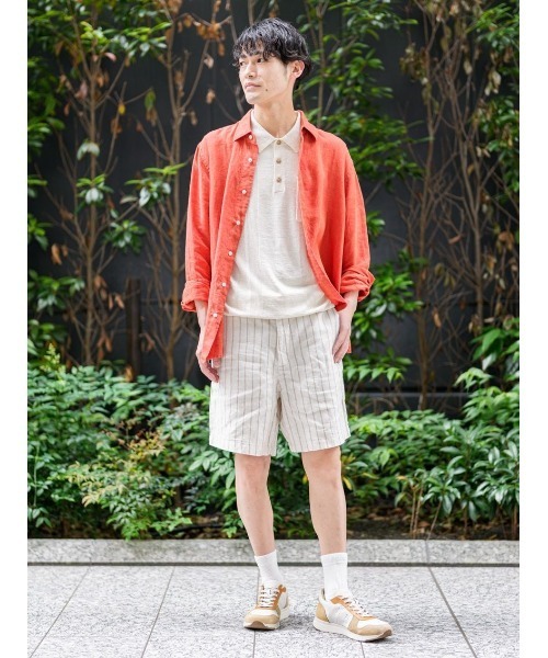 Banana Republic(バナナリパブリック)の「リネンコットン リブ ニットポロシャツ(ニット/セーター・メンズ・ピンク/ベージュ/オフホワイト/ライトグリーン・M/XL/L/S)」の8枚目の写真